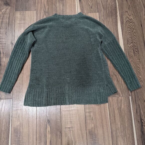 CYNTHIA ROWLEY Women's Green Neutral Cozy Crewneck Sweater. Size medium. - Picture 2 of 3